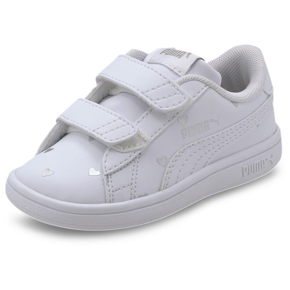 PUMA SMASH V2 sneakers scarpe bianco bambina strappi