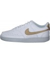 NIKE COURT VISION LOW sneakers pelle bianco oro